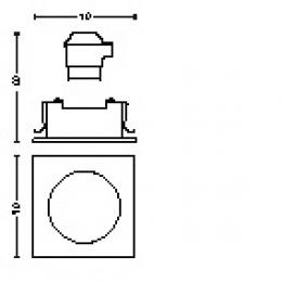 Foco Empotrable Philips Donegal Cuadrado Níquel Satinado GU10 - Imagen 2