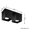 Lámpara Techo "QUAD" Negro IP20 2xGU10 Sin Bombilla [SOL-SL.0063] - Imagen 4