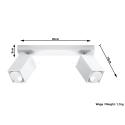 Lámpara Techo "MERIDA" Blanco IP20 Pantalla Orientable 2xGU10 Sin Bombilla [SOL-SL.0096] - Imagen 4