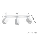Lámpara Techo "MERIDA" Blanco IP20 Pantalla Orientable 3xGU10 Sin Bombilla [SOL-SL.0097] - Imagen 4