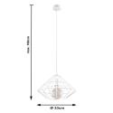 Lámpara Colgante "UMBERTO" Blanco IP20 Cable Ajustable 1xE27 Sin Bombilla [SOL-SL.0293] - Imagen 4