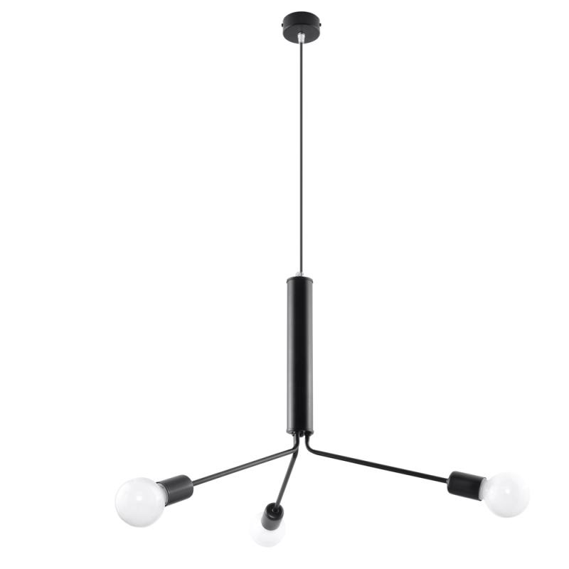 Lámpara Techo "DUOMO" Negro IP20 Cable Ajustable 3xE27 Sin Bombilla [SOL-SL.0303] - Imagen 1