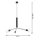 Lámpara Techo "DUOMO" Negro IP20 Cable Ajustable 3xE27 Sin Bombilla [SOL-SL.0303] - Imagen 4