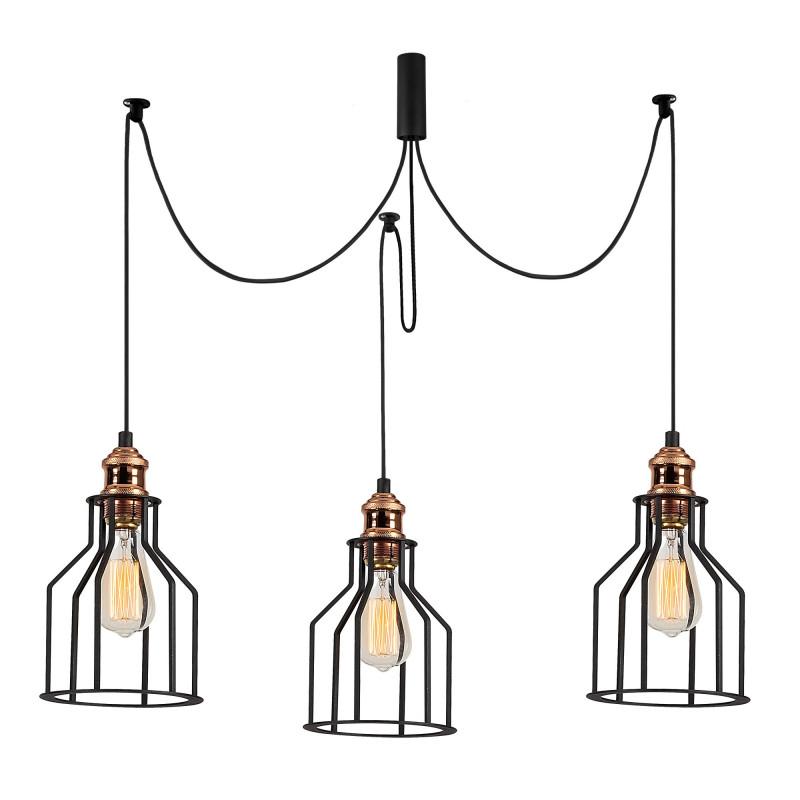 Lámpara Colgante "Alacati" Negro 3 x E 27 Sin Bombilla [OPV-525NOR1498] - Imagen 1