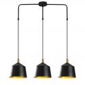 Lámpara Colgante "Sağlam" Negro/Oro 3 x E 27 Sin Bombilla [OPV-892OPV1589] - Imagen 3