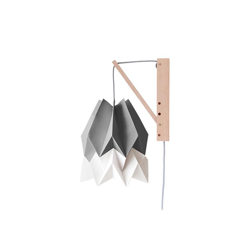 Aplique Fresno/Papel 160g - Cable Textíl 2M Blanco/Interruptor - E27 Gris Alpino/Blanco Polar - Imagen 1