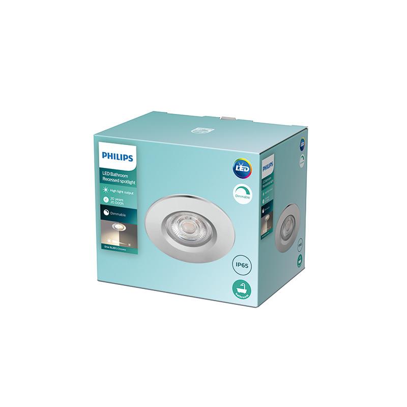Downlight LED Philips "Dive" Circular 5,5W 410Lm Cromado 2700K IP65 [PH-929002527120] - Imagen 1