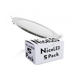 Pack 5 Placas LED 20W 1.800Lm 6000ºK Circular 30.000H [PE-1027P5-CW]