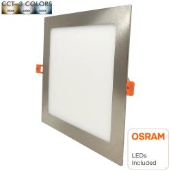 Placa LED Slim Cuadrada 20W Acero Inox - CCT - OSRAM CHIP DURIS E 2835 - Imagen 1