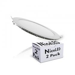 Pack 2 Placas LED 20W 1.800Lm 6000ºK Circular 30.000H [PE-1011P2-CW]