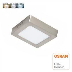 Plafón LED 8W Cuadrado Acero Inox - CCT - OSRAM CHIP DURIS E 2835 - Imagen 1