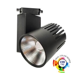 Foco LED 40W GRAZ Negro BRIDGELUX Chip Carril Monofásico CRI +90 - Imagen 1