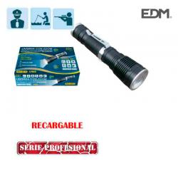 Linterna Tubular 1 LED Cree Xml T6 10W 800Lm con Zoom 4 Funciones. Recargable. Alcance 500M. [E3-36115]