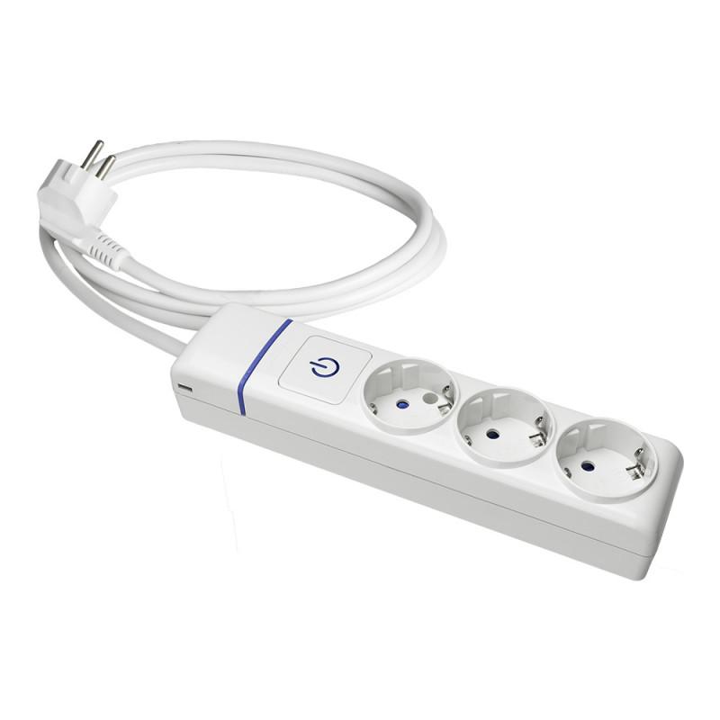 Base Múltiple 3 Tomas T/Tl con Interruptor Luminoso. 1.5M de Cable 8013Pil Solera [E3-41050]