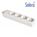 Base Bipolar 4 Tomas con T/T Lateral 16A 250V Color Blanco Solera [E3-41214]