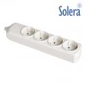 Base Bipolar 4 Tomas con T/T Lateral 16A 250V Color Blanco Solera [E3-41214]