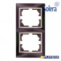 Marco Vertical para 2 Elementos Negro Serie Europa Solera [E3-42945]