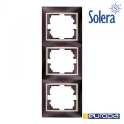 Marco Vertical para 3 Elementos Negro Serie Europa Solera [E3-42947]