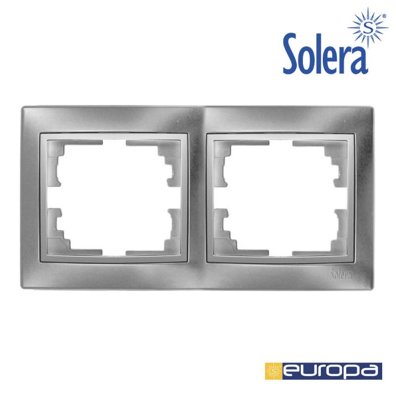 Marco para 2 Elementos Horizontal Plata Serie Europa Solera [E3-42953]