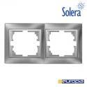 Marco para 2 Elementos Horizontal Plata Serie Europa Solera [E3-42953]