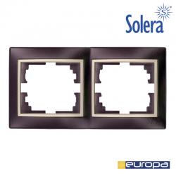 Marco para 2 Elementos Horizontal Negro y Perla Serie Europa Solera [E3-42955]