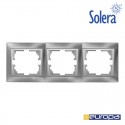Marco para 3 Elementos Horizontal Plata Serie Europa Solera [E3-42957]