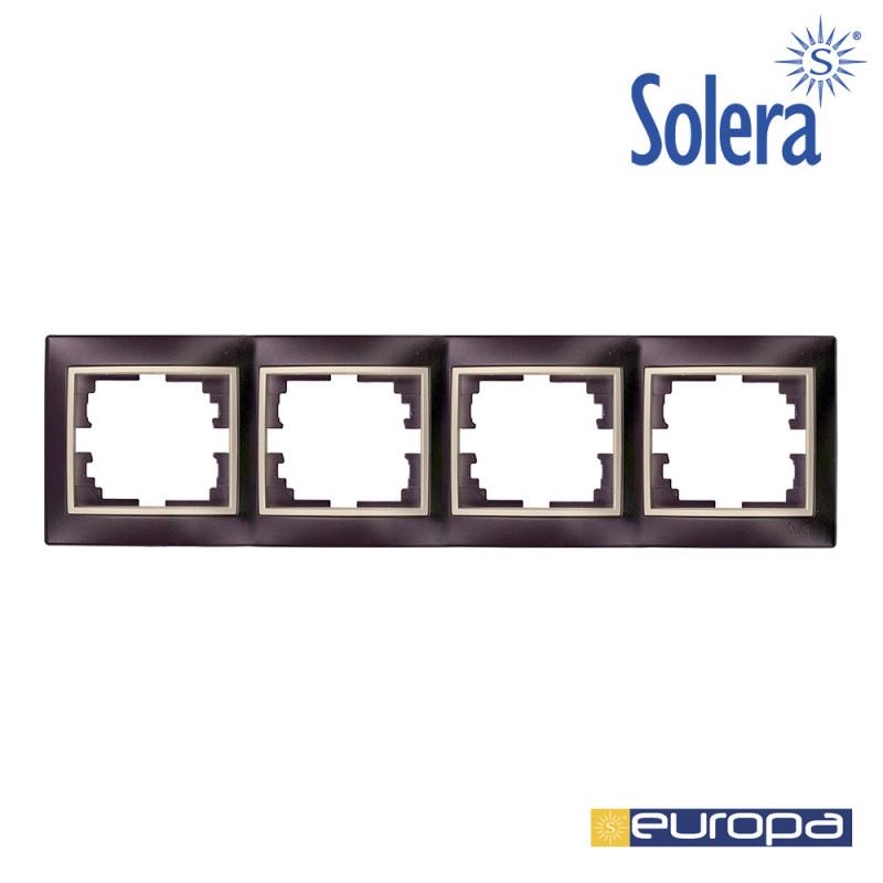Marco Horizontal para 4 Elementos Negro Serie Europa Solera [E3-42961]