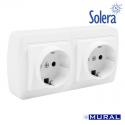 Base Doble Bipolar con T/T Lateral Serie Mural Solera [E3-42989]