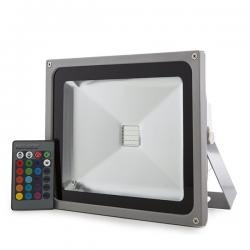 Foco Proyector LED IP65 30W RGB Mando a Distancia