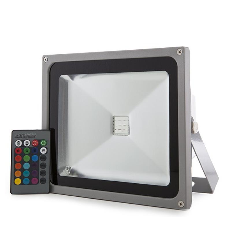 Foco Proyector LED IP65 30W RGB Mando a Distancia - Imagen 1