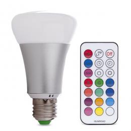 Bombilla LED RGB + W E27 10W Mando a Distancia