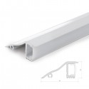 Perfíl Aluminio para Tira LED Instalación Paredes - Difusor Opal - Tira 1M