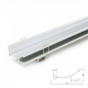 Perfíl Aluminio para Tira LED Instalación Escaleras - Difusor Opal -Tira 1M