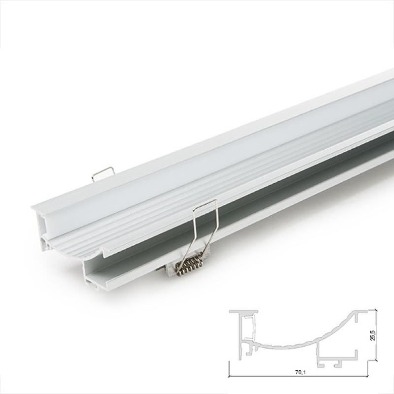 Perfíl Aluminio para Tira LED Instalación Escaleras - Difusor Opal -Tira 1M - Imagen 1