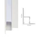 Perfíl Aluminio para Tira LED Instalación Techos Difusor Opal 1M
