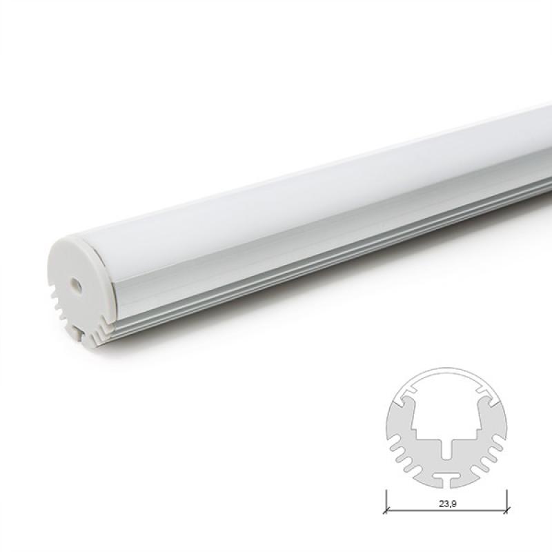 Perfíl Aluminio para Tira LED Barra/Armario - Difusor Opal 2M - Imagen 1