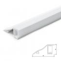 Perfíl Aluminio para Tira LED Blanco Instalación Pared - Difusor Opal - 1M - Imagen 1