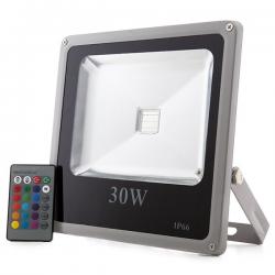 Foco Proyector LED IP65 Ecoline 30W RGB Mando a Distancia