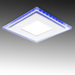 Foco Downlight LED Cuadrado con Cristal Duo (Blanco/Azul) 130X130Mm 10W 800Lm 30.000H