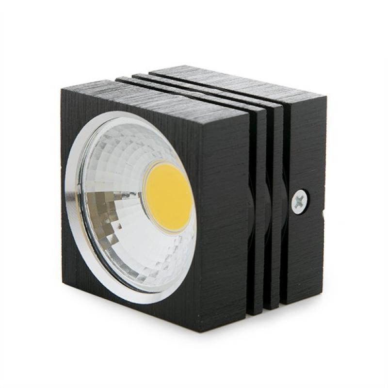 Foco Downlight LED de Superficie COB Cuadrado Negro 57X57Mm 3W 270Lm 30.000H - Imagen 1