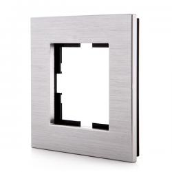 Marco Panasonic Novella 1 Elemento, Aluminio Eloxal Plata (Compatible Mecanismo Karre) - Imagen 1