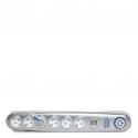 Enchufe 6 X Toma Corriente + Interruptor Luminoso + 2 X Usb Cargador 2100 Ma 5V - IP20 - Blanco/Plata - Imagen 1