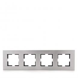 Marco Panasonic Novella 4 Elementos Horizontal-Vertical, Aluminio Eloxal Plata (Compatible Mecanismo Karre) - Imagen 2
