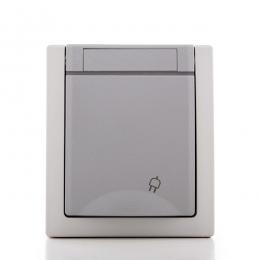 Toma de Corriente Panasonic Pacific 2P + T 16A 250V Tapa IP54 Gris - Imagen 2