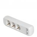 Enchufe 3X Toma de Corriente + 2X Usb Cargador 2100 Ma 5V IP20 Blanco - Imagen 2