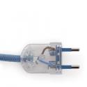 Pendel E27 Cable 5000Mm Azul Celeste 3 X 0,75 Portalámparas Interruptor Rotativo Cobre - Enchufe - Imagen 3