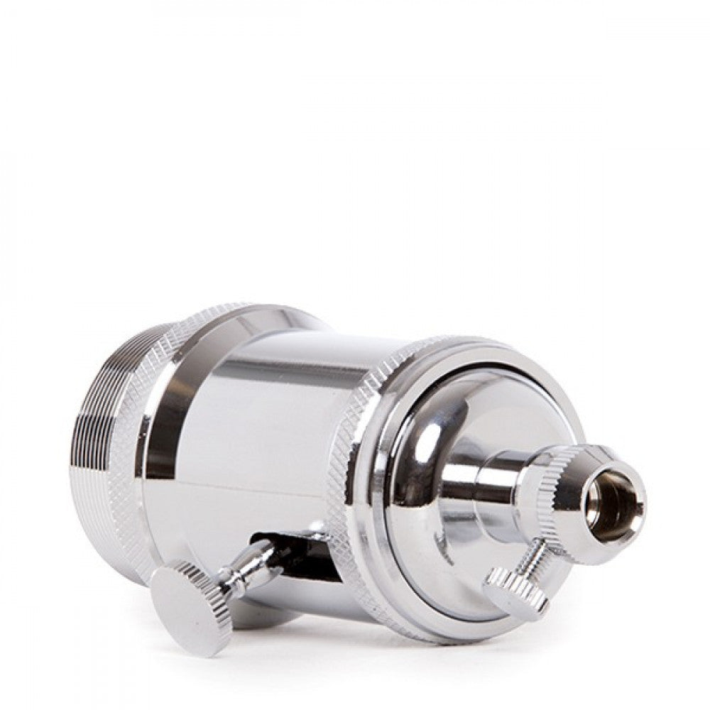 Portalámparas E27 Cobre Baquelita- Interruptor Rotativo, Color Cromo [AM-AH008 - Imagen 2