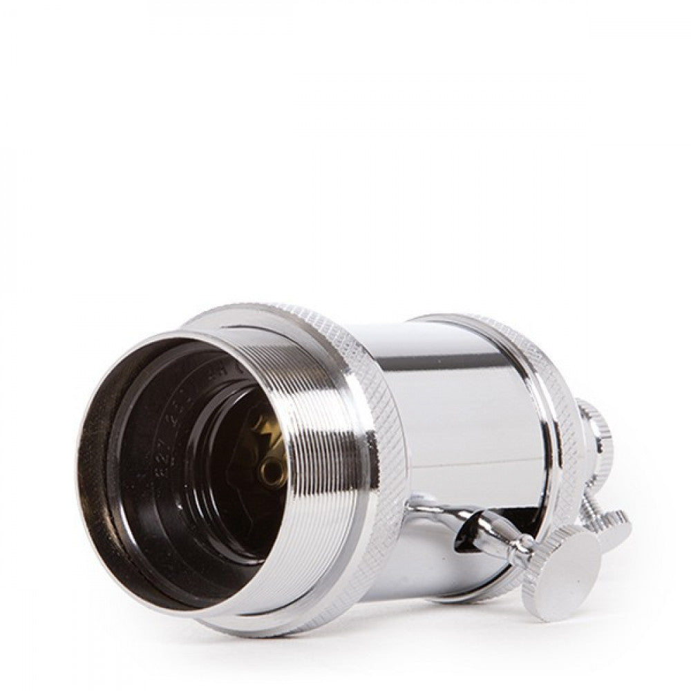 Portalámparas E27 Cobre Baquelita- Interruptor Rotativo, Color Cromo [AM-AH008 - Imagen 3