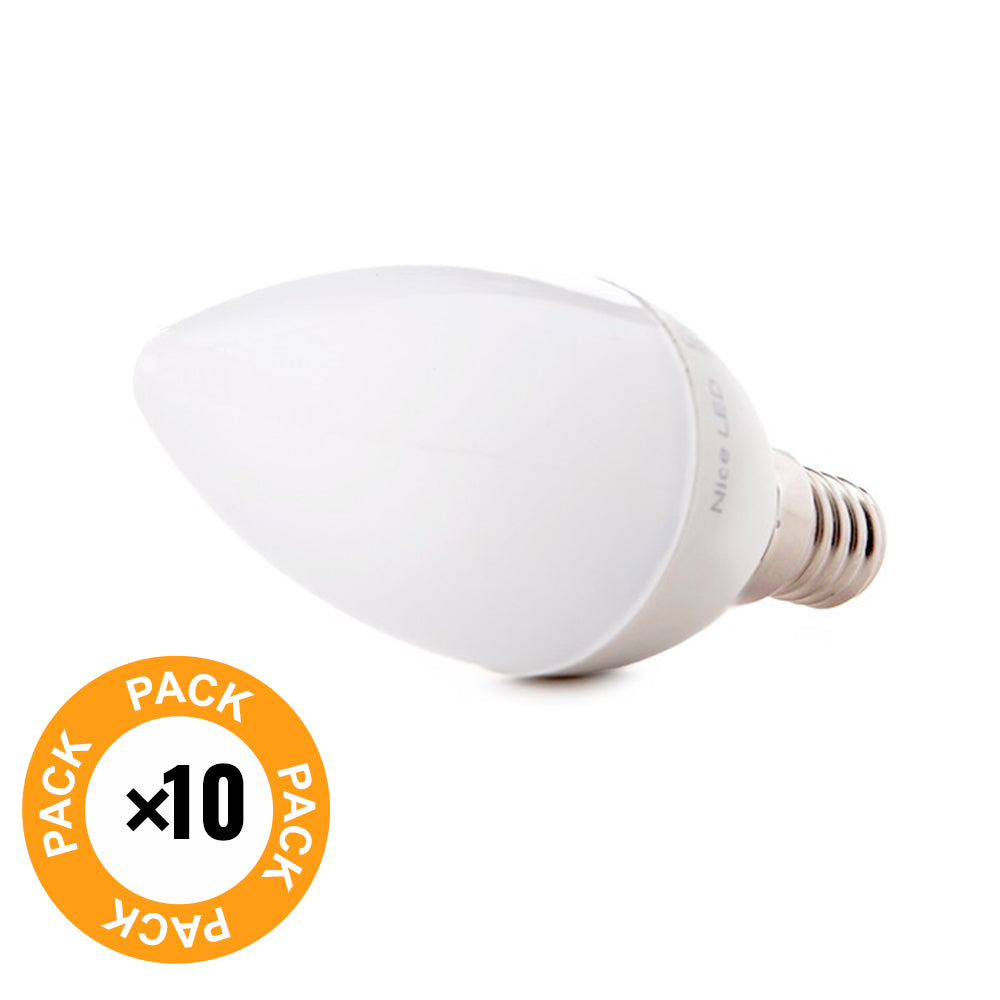 Pack 10 Lámparas LEDs Vela 2835SMD E14 5W 410Lm 40.000H - Imagen 2