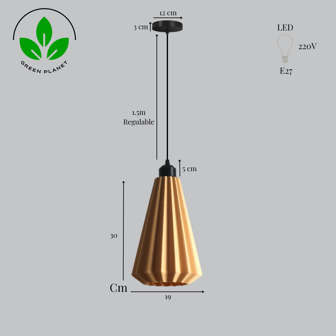 Lámpara Colgante "Lindor" Color Beige/Florón Negro/Cable Negro - Imagen 6